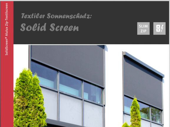 Texiler Sonnenschutz, SOLID SCREEN - Alulux 